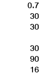 0.7 30 30 30 90 16