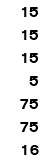 15 15 15 5 75 75 16