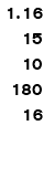 1.16 15 10 180 16