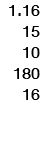 1.16 15 10 180 16