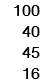 100 40 45 16
