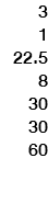 3 1 22.5 8 30 30 60