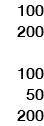 100 200 100 50 200